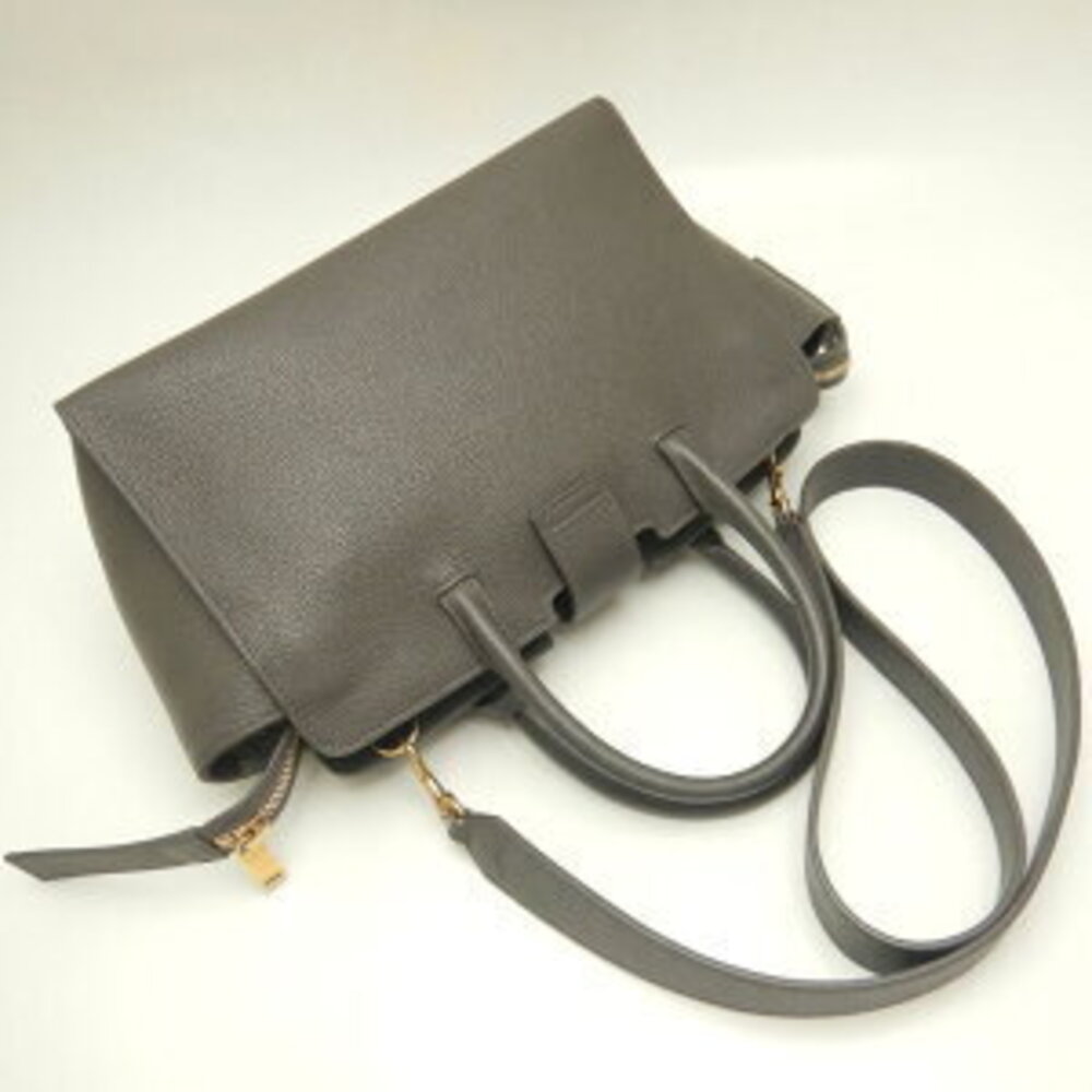 SAINT LAURENT Downtown Cabas handbag grained leather gray - Picture 3 of 9